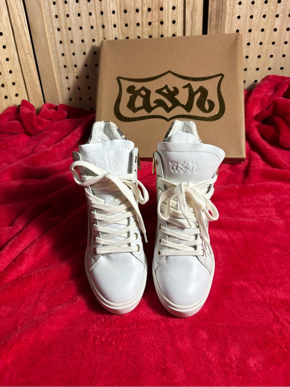 ASH White Leather High-Top Sneakers - Women's SZ 36 NWB